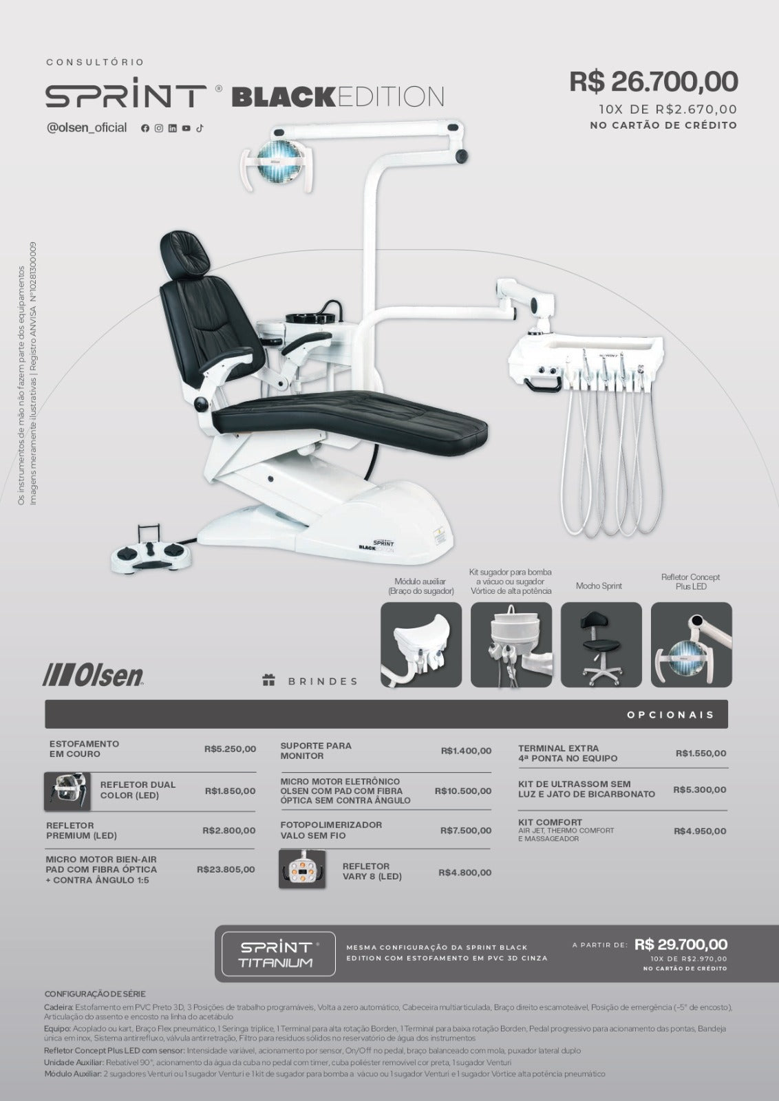 Consultório Odontológico Sprint Black Edition - Olsen