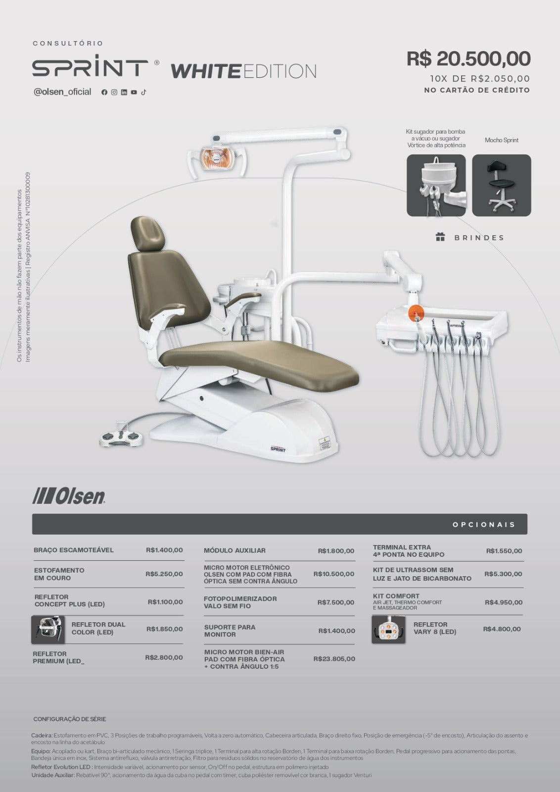 Consultório Odontológico Sprint White Edition - Olsen