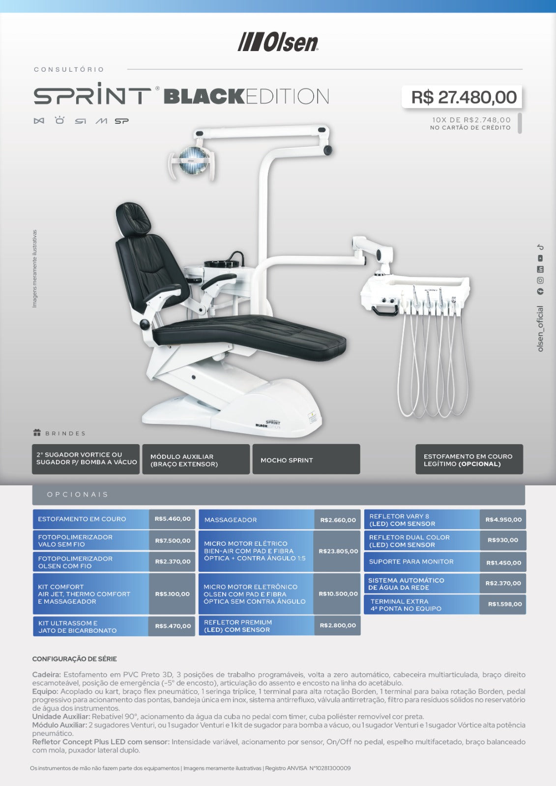 Consultório Odontológico Sprint Black Edition - Olsen
