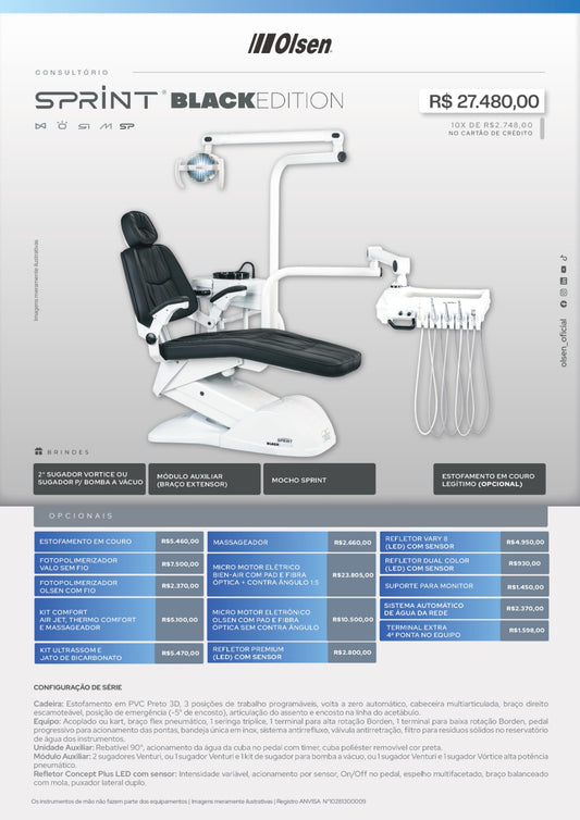 Consultório Odontológico Sprint Black Edition - Olsen